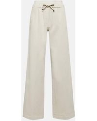 Brunello Cucinelli - Weite High-Rise-Hose Aus Denim - Lyst
