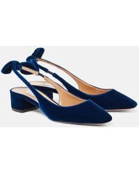 Aquazzura - Slingback-Pumps Very Bow Tie 35 Aus Samt - Lyst