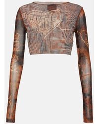 Jean Paul Gaultier - X Knwls Crop Top De Malla Estampado - Lyst