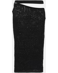 Roberta Einer - Cutout Cotton Knit Midi Skirt - Lyst