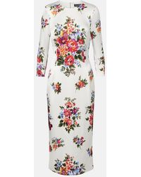 Dolce & Gabbana - Floral Motif Dress - Lyst