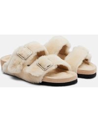 Birkenstock - Arizona Shearling Slides - Lyst
