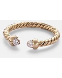 David Yurman - Cablespira Micro 18Kt Ring With Diamonds - Lyst