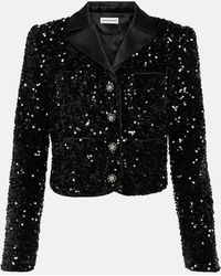 Self-Portrait - Sequined Cropped Jacket - Lyst