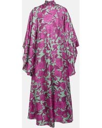 La DoubleJ - Magnifico Silk Twill Midi Dress - Lyst