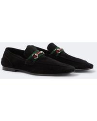 Gucci - Como Horsebit Suede Loafers - Lyst