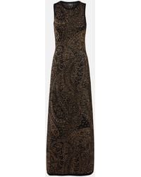 Etro - Wool-Blend Jacquard Maxi Dress - Lyst