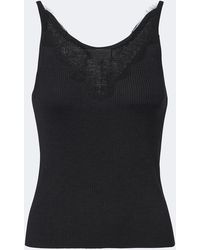 Nili Lotan - Aronia Ribbed-Knit Silk Tank Top - Lyst