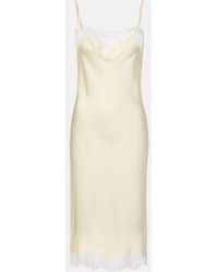 Stella McCartney - Lace-Trimmed Satin Slip Dress - Lyst