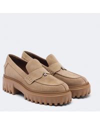 Hogan - Suede Platform Loafers - Lyst