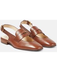 Tod's - Leather Slingback Loafer Pumps - Lyst