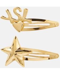 Saint Laurent - Set Di 2 Fermacapelli Cassandre - Lyst