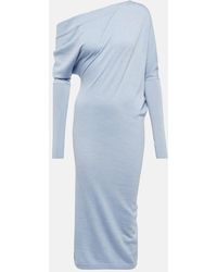 Tom Ford - One-shoulder Cashmere And Silk Midi Dress - Lyst