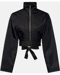 Alaïa - Taffeta Belted Bomber Jacket - Lyst