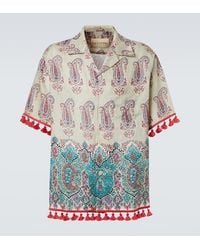 Valentino - Paisley Linen Bowling Shirt - Lyst