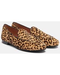 Aquazzura - Guanto Leopard-Print Calf Hair Loafers - Lyst