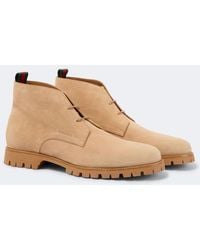Gucci - Web Stripe Suede Desert Boots - Lyst