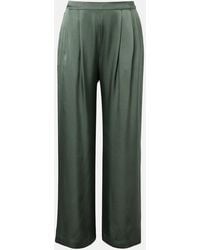 Asceno - Isola Pleated Silk Twill Wide-Leg Pants - Lyst