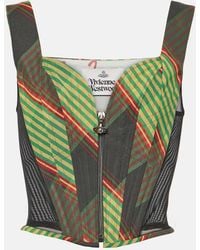 Vivienne Westwood - Classic Tartan Cotton And Linen Corset - Lyst