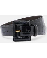 Nour Hammour - Soma Croc-Effect Leather Belt - Lyst