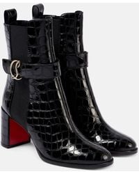 Christian Louboutin - Croc Embossed Chelsea Boot - Lyst