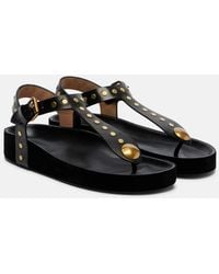 Isabel Marant - Enore Studded Leather Thong Sandals - Lyst