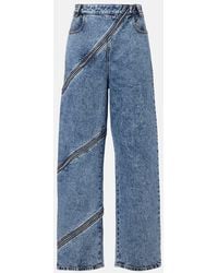 Alaïa - High-Rise Wide-Leg Jeans Spiral - Lyst