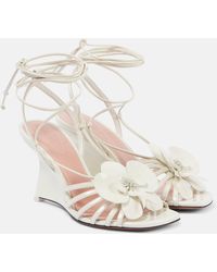 Zimmermann - Orchid 85 Leather Wedge Sandals - Lyst