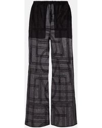 TOTEME - Cotton And Silk Voile Wide-Leg Pants - Lyst