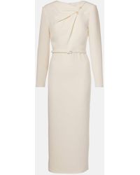 Roland Mouret - Embellished Belted Cady Midi Dress - Lyst