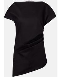 JW Anderson - Top Asimetrico De Algodon Con Encaje - Lyst