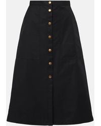 Moncler - Falda Midi De Mezcla De Algodon - Lyst