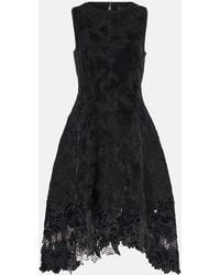 Oscar de la Renta - Guipure Lace Velvet Jacquard Maxi Gown - Lyst