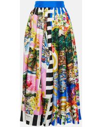 Dolce & Gabbana - Portofino Printed Silk Midi Skirt - Lyst