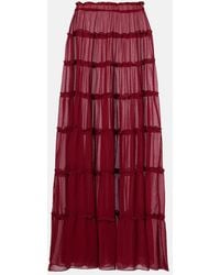 Bananhot - Elma Tiered Semi-Sheer Maxi Skirt - Lyst