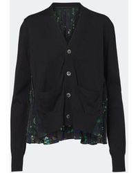 Sacai - Floral Cotton Cardigan - Lyst