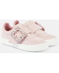 Roger Vivier - Very Vivier Embellished Leather Sneakers - Lyst