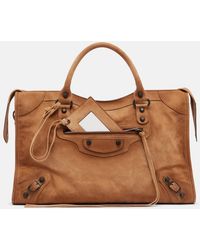 Balenciaga - Le City Medium Suede Top-Handle Bag - Lyst
