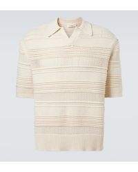Commas - Crochet Cotton-Blend Polo Shirt - Lyst