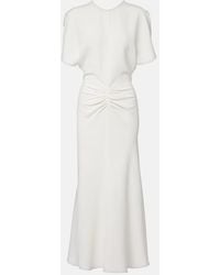 Victoria Beckham - Bela Gathered Cady Midi Dress - Lyst