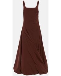 Jonathan Simkhai - Olivia Draped Cotton-Blend Poplin Midi Dress - Lyst