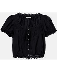 Doen - Nera Embroidered Cotton Top - Lyst