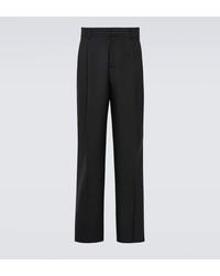 Versace - Wool Straight Pants - Lyst