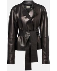 KHAITE - Chaqueta Edith De Piel Con Cinturon - Lyst