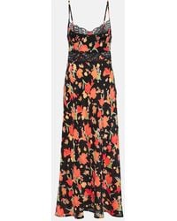 RIXO London - Abito Midi Amora Con Stampa Floreale - Lyst