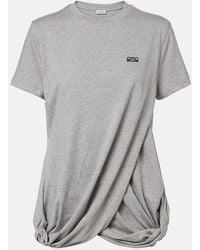 Loewe - Double L Draped Cotton Jersey T-Shirt - Lyst