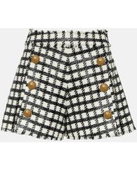 Balmain - Check Print Shorts - Lyst