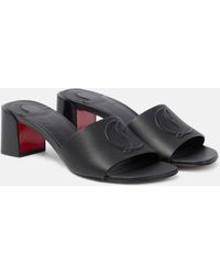 Christian Louboutin - So Cl 55 Embossed Leather Mules - Lyst