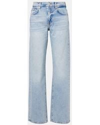 7 For All Mankind - Tess Mid-Rise Straight Jeans - Lyst