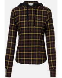 Coperni - Hooded Checked Cotton Shirt - Lyst